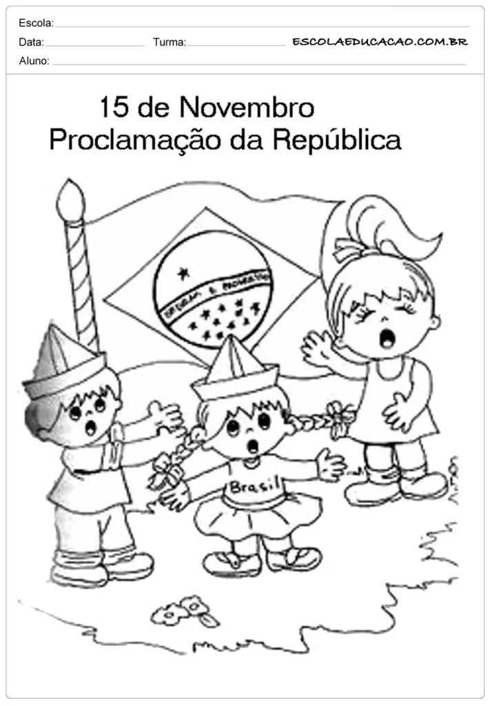 Desenhos para colorir da independência do Brasil